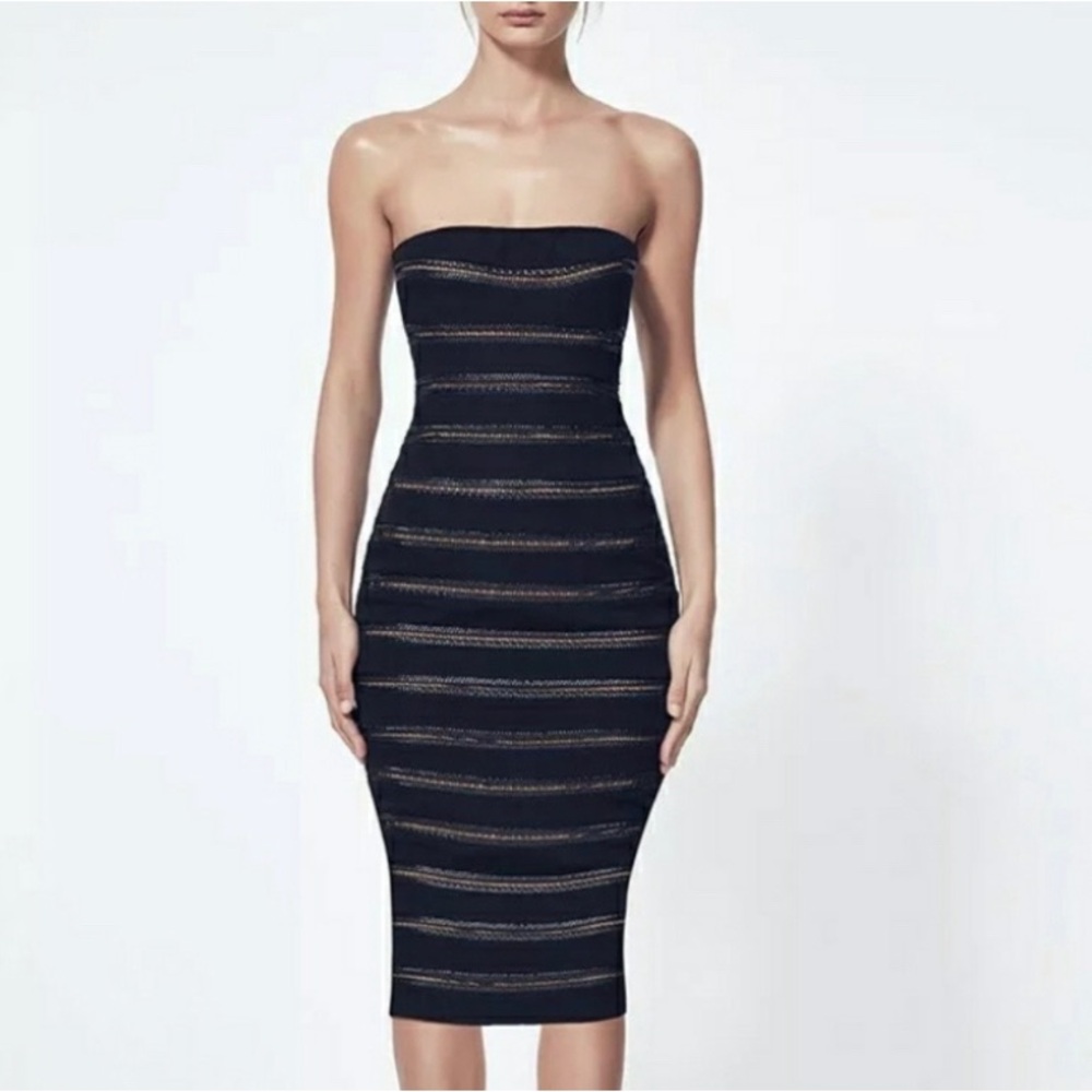 NWT Misha Collection Black Agnetta Strapless Mini Dress Sz. 6
